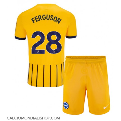 Maglie da calcio Brighton Evan Ferguson #28 Seconda Maglia Bambino 2024-25 Manica Corta (+ Pantaloni corti)